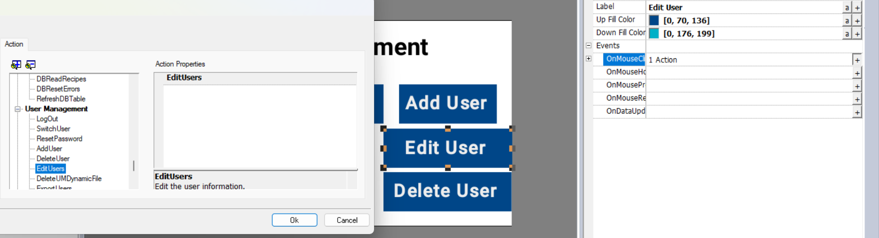 how to edit user button in abb hmi